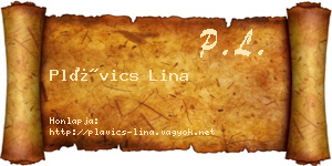 Plávics Lina névjegykártya